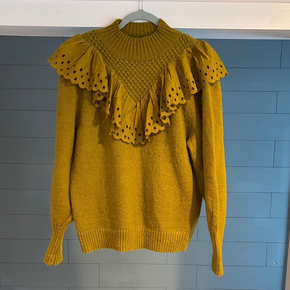 Next‎ Mustard Ruffle Turtleneck Sweater